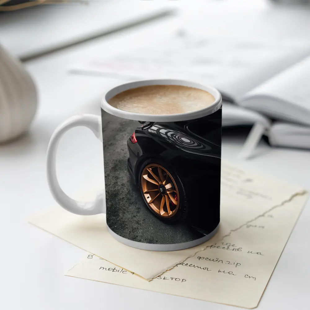 Black Porsche GT Bronze Wheels Garage – Mugs