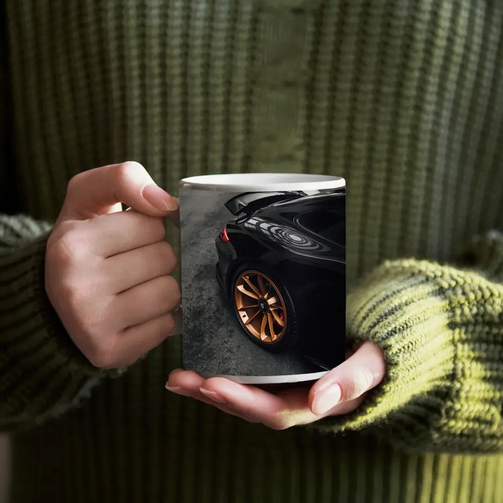 Black Porsche GT Bronze Wheels Garage – Mugs