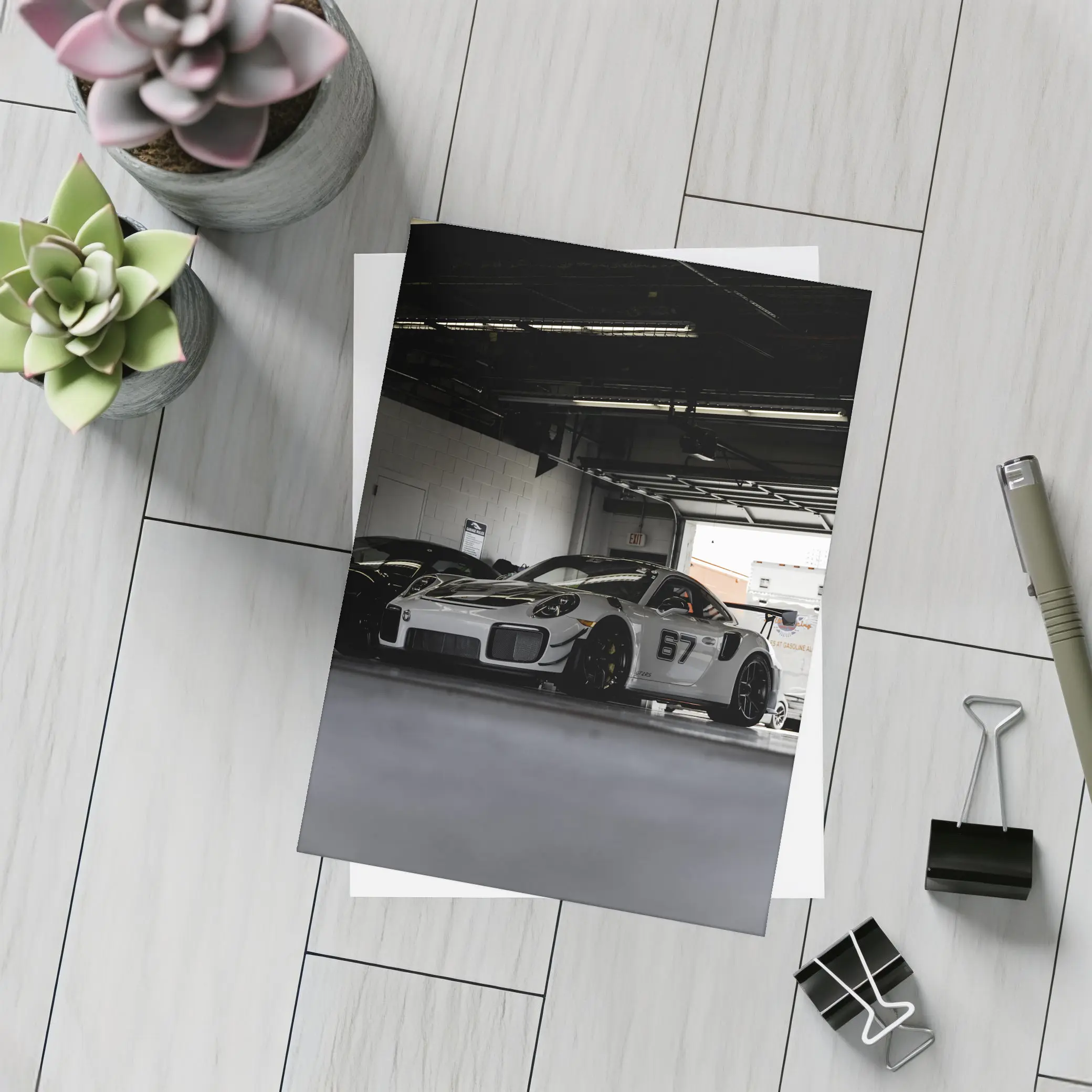 Porsche GT2 RS Race Car Pit Garage – Postcards