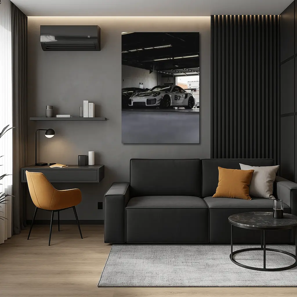 Porsche GT2 RS Race Car Pit Garage – Wall Art