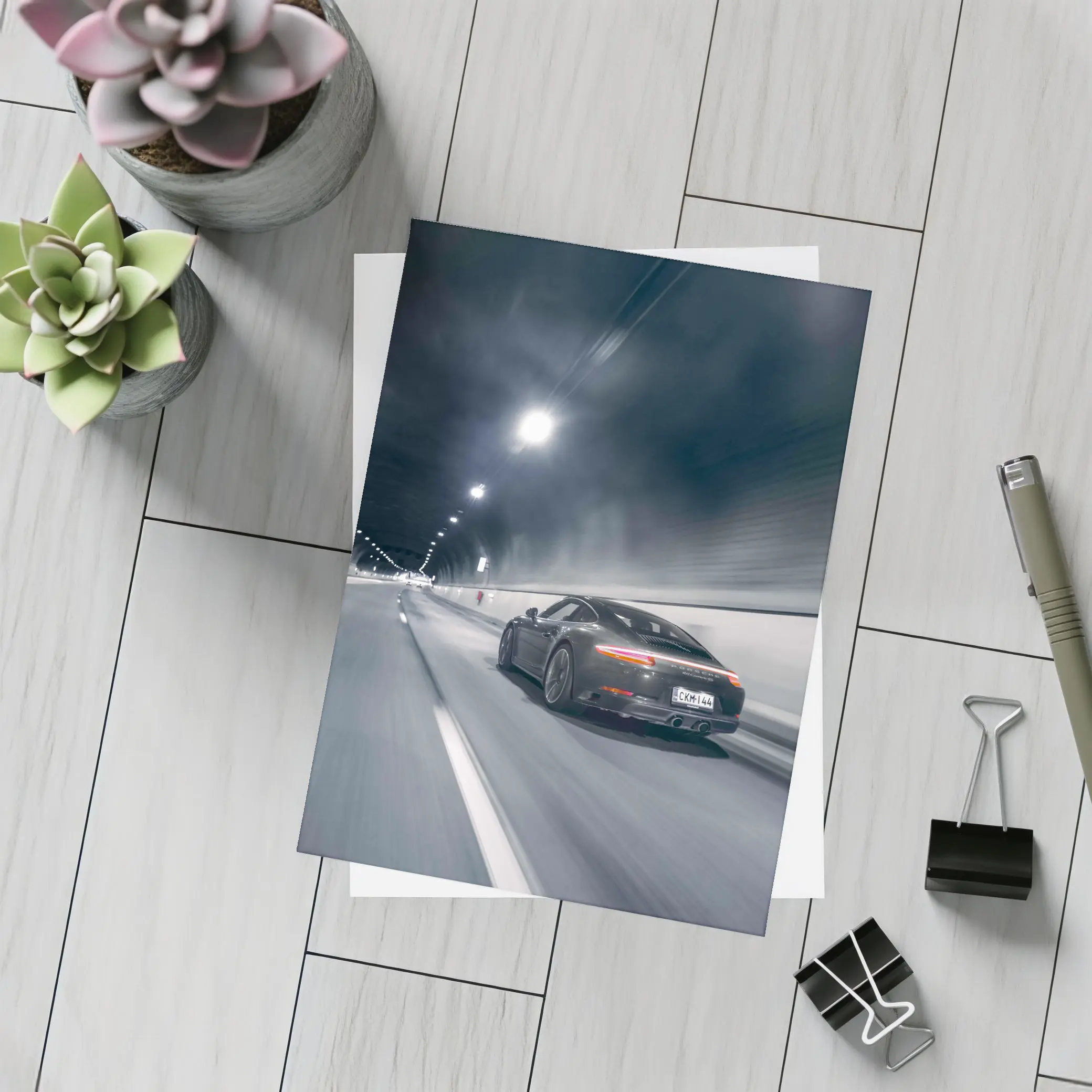 Porsche 911 Dark Tunnel Speed Shot – Postcards
