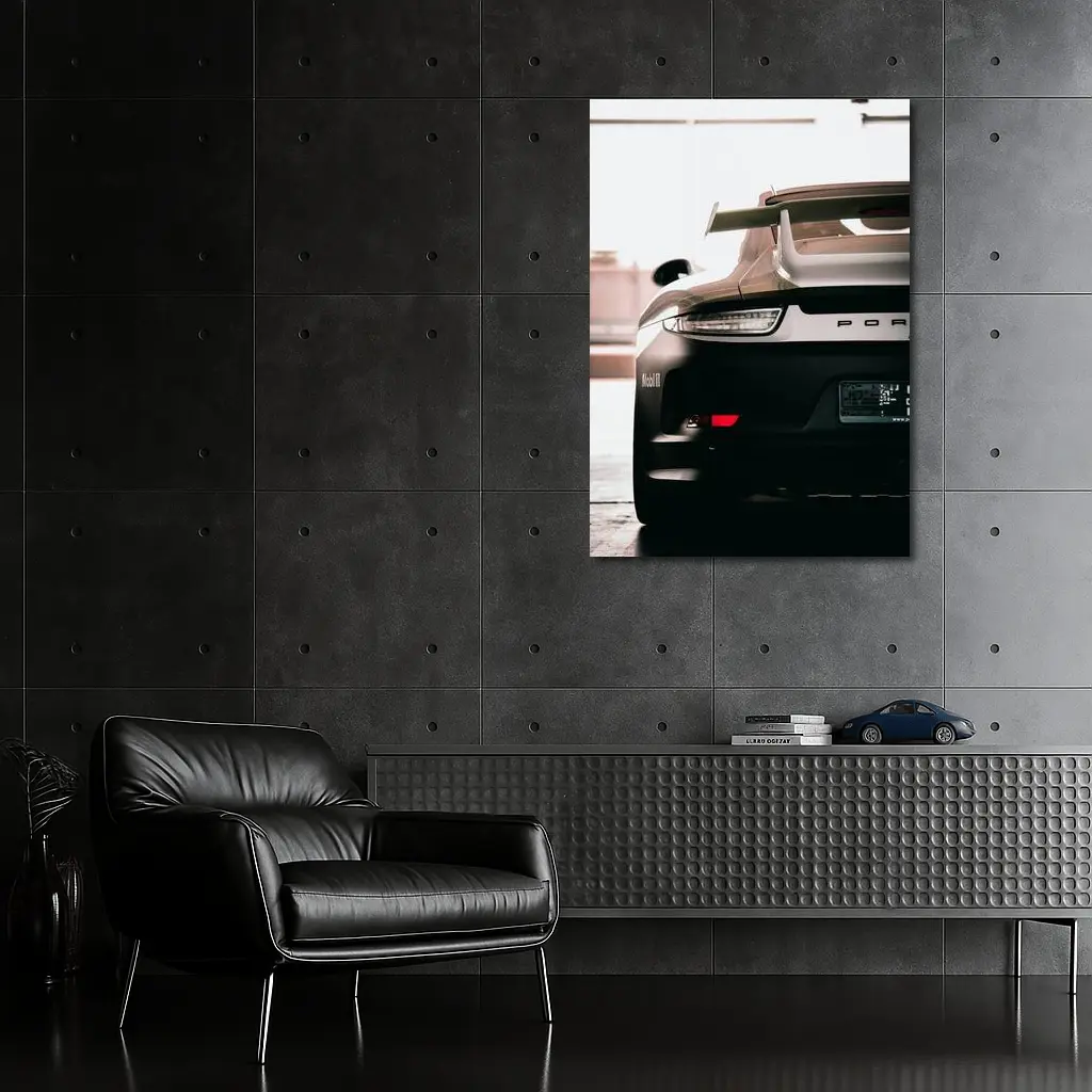 Porsche 911 Rear View Dark Garage – Wall Art