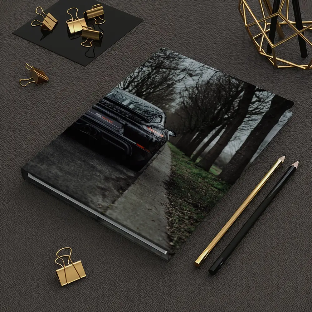 Black Porsche Cayman Rear View Moody Road – Notebooks