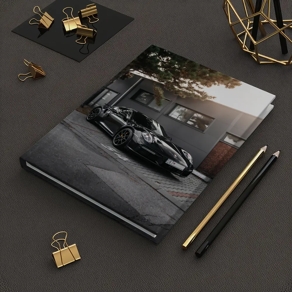Black Porsche 911 Parked Urban Building – Notebooks