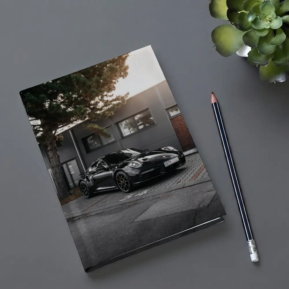 Black Porsche 911 Parked Urban Building – Notebooks