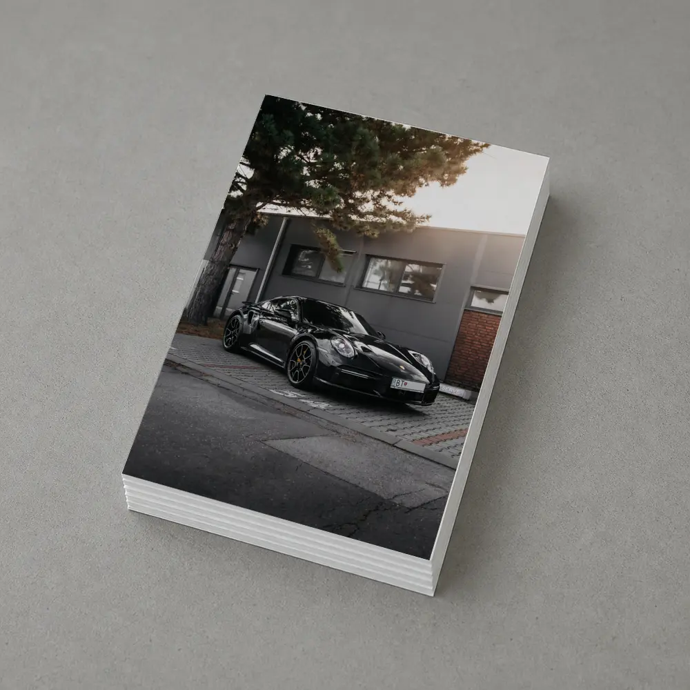 Black Porsche 911 Parked Urban Building – Postcards