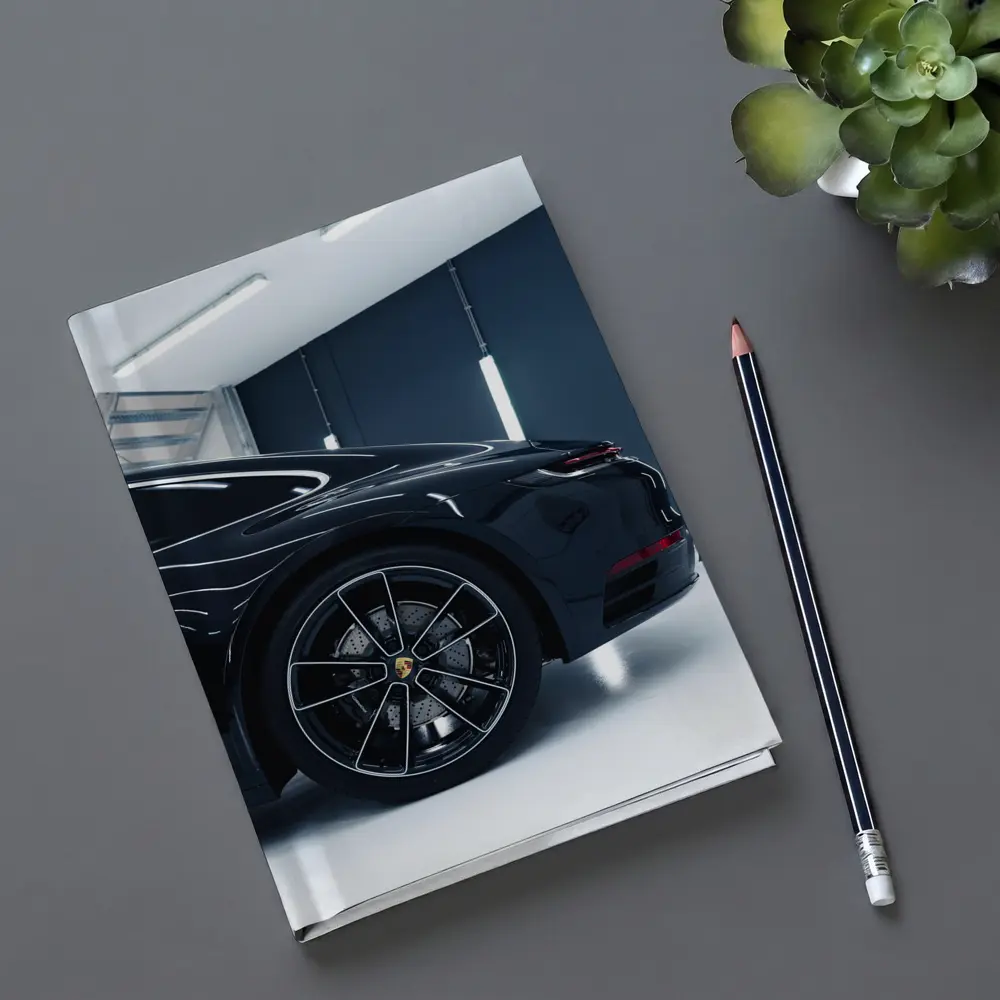 Black Porsche Panamera In Dark Garage – Notebooks