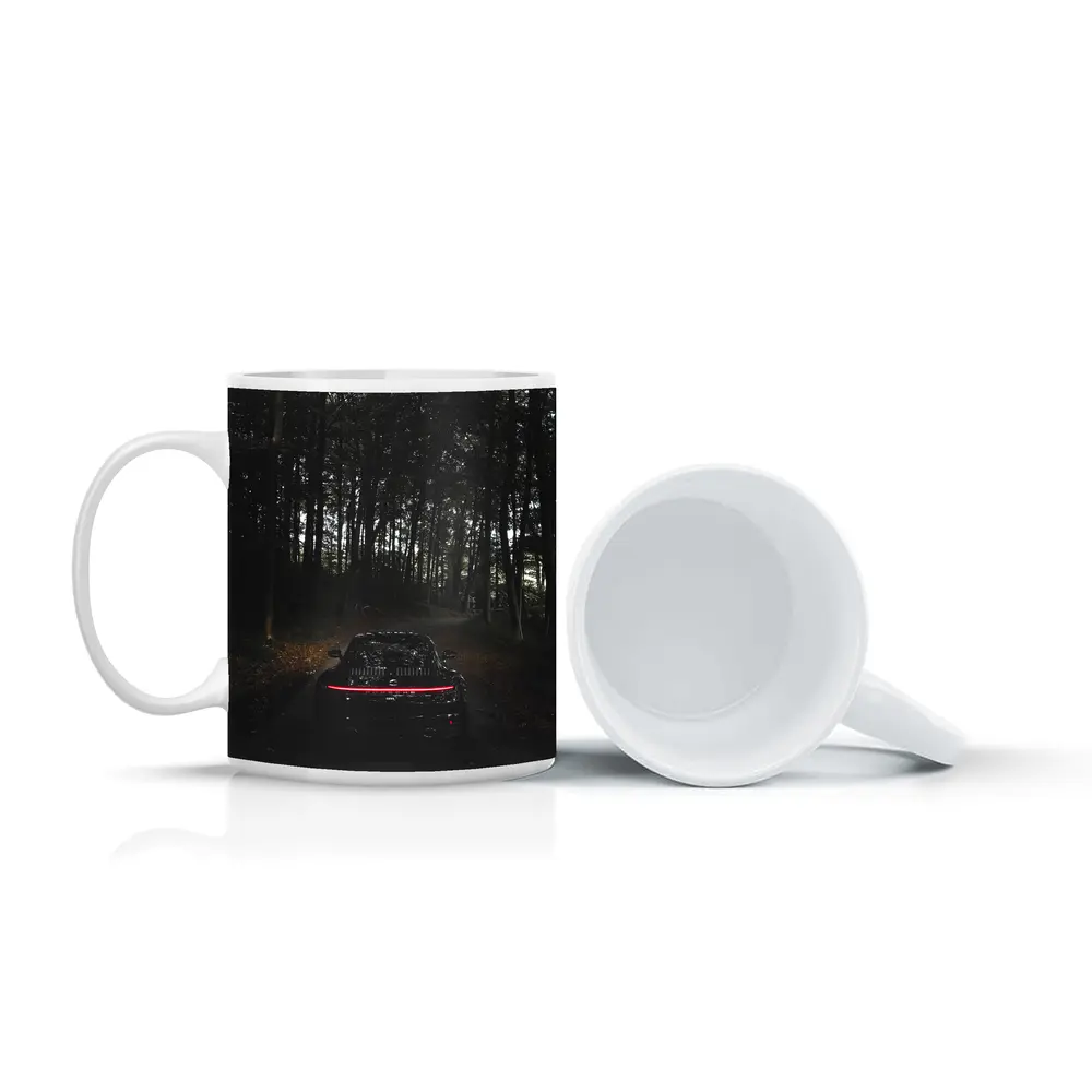 Porsche Taycan Black In Dark Forest – Mugs