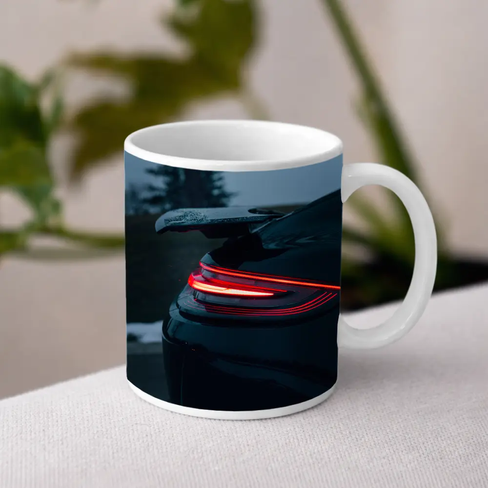 Porsche GT Black Rear Light Winter Dusk – Mugs