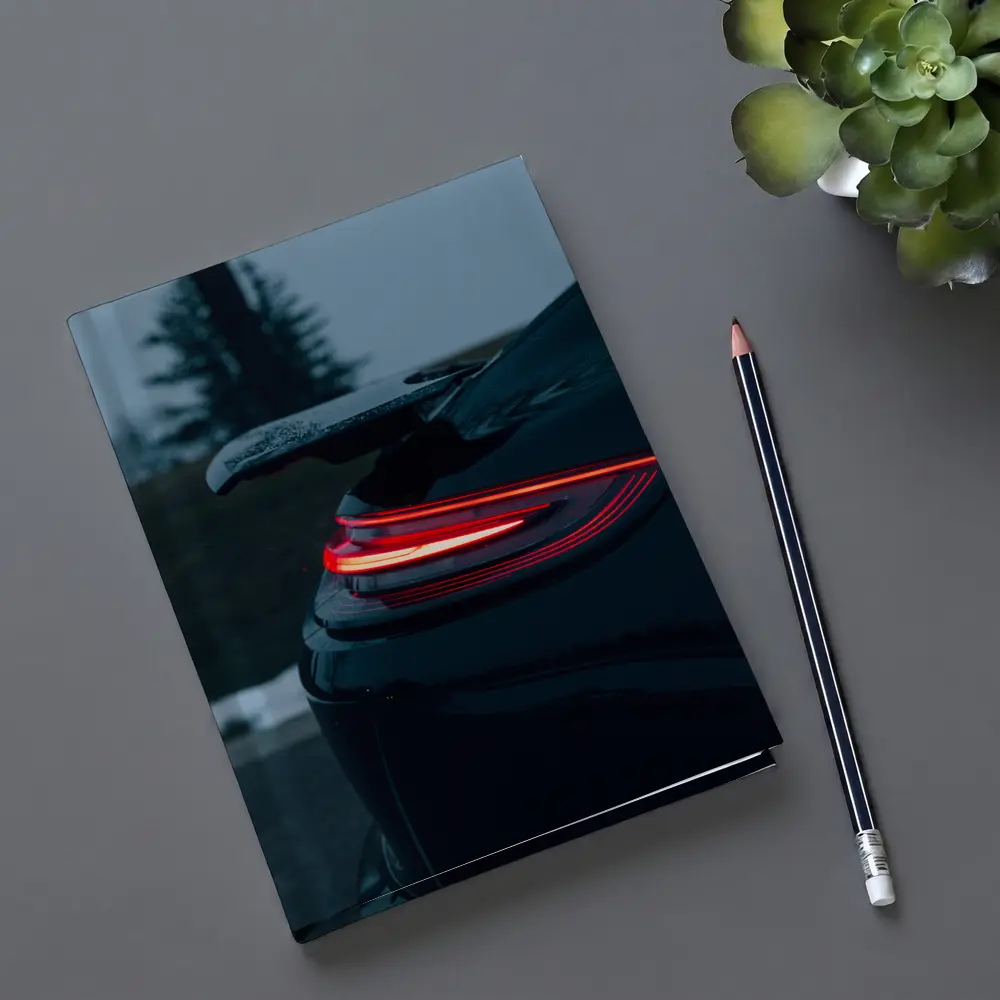 Porsche GT Black Rear Light Winter Dusk – Notebooks