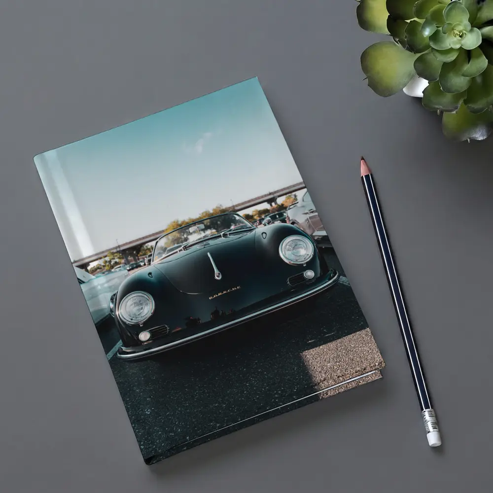 Porsche 356 Speedster Dark Green Parking Lot – Notebooks