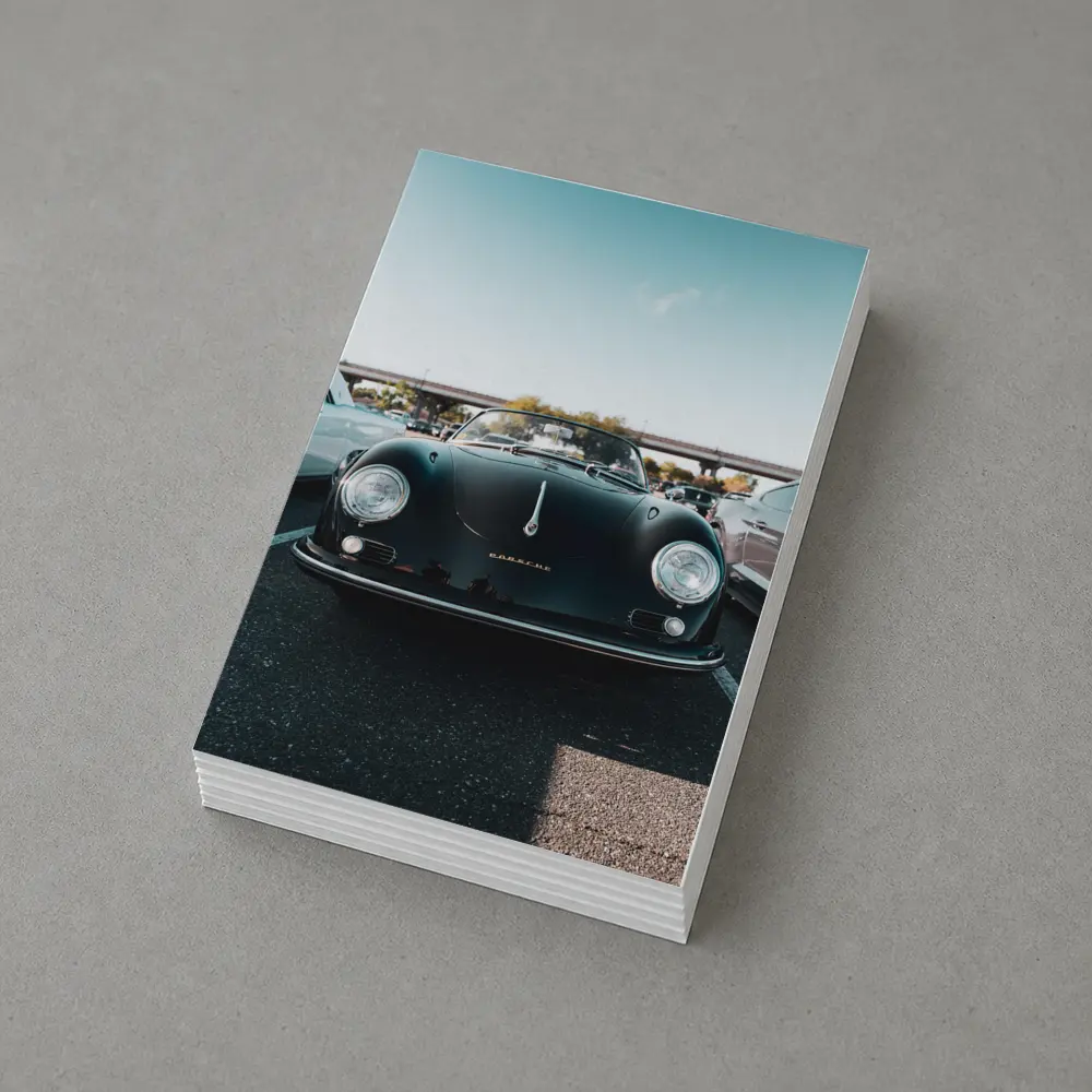 Porsche 356 Speedster Dark Green Parking Lot – Postcards