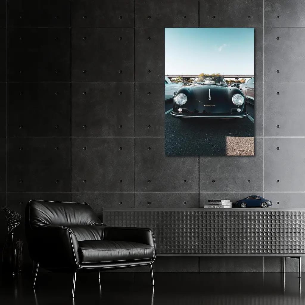Porsche 356 Speedster Dark Green Parking Lot – Wall Art