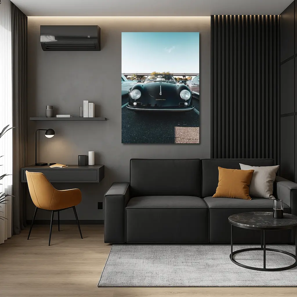 Porsche 356 Speedster Dark Green Parking Lot – Wall Art