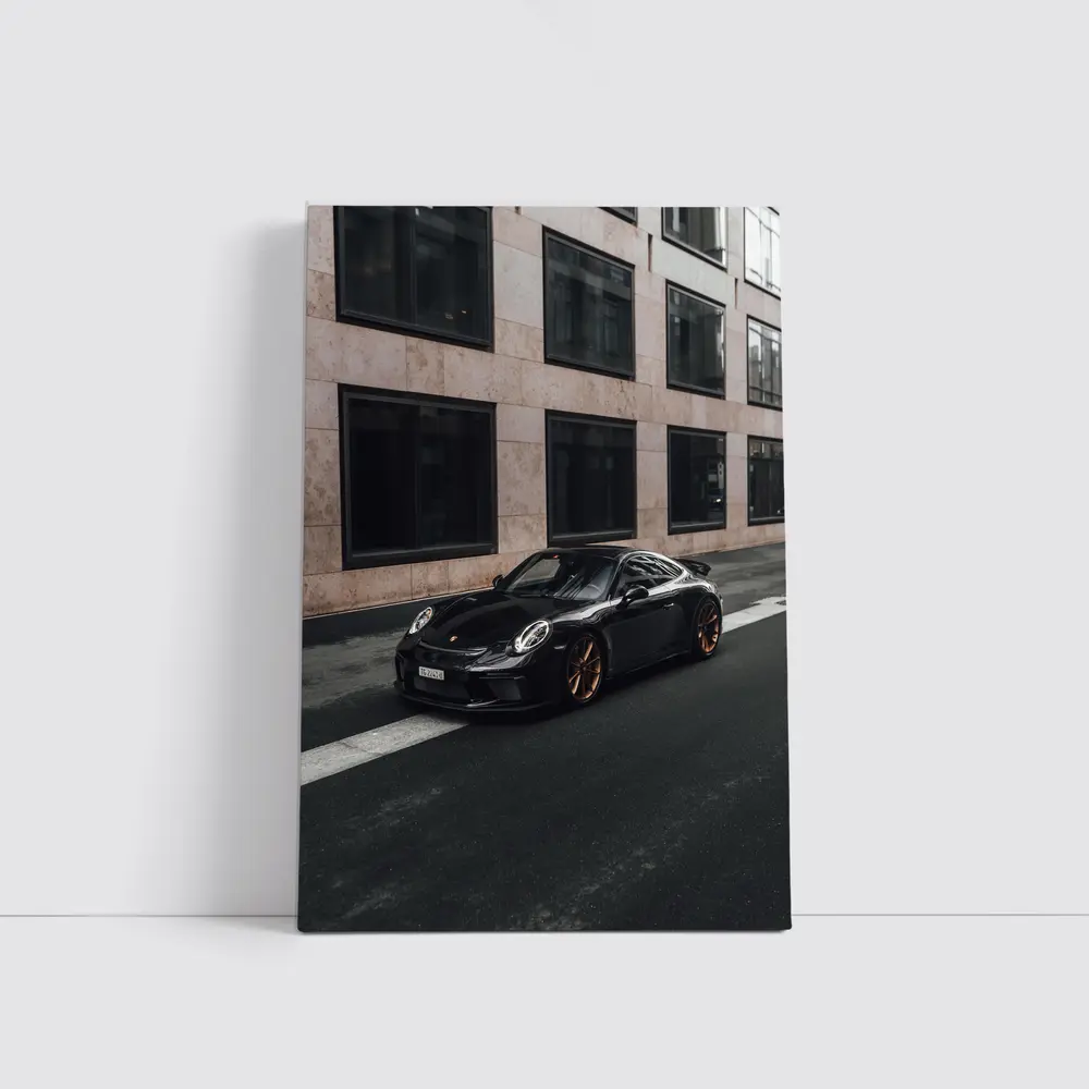 Black Porsche 911 GT3 City Street – Wall Art