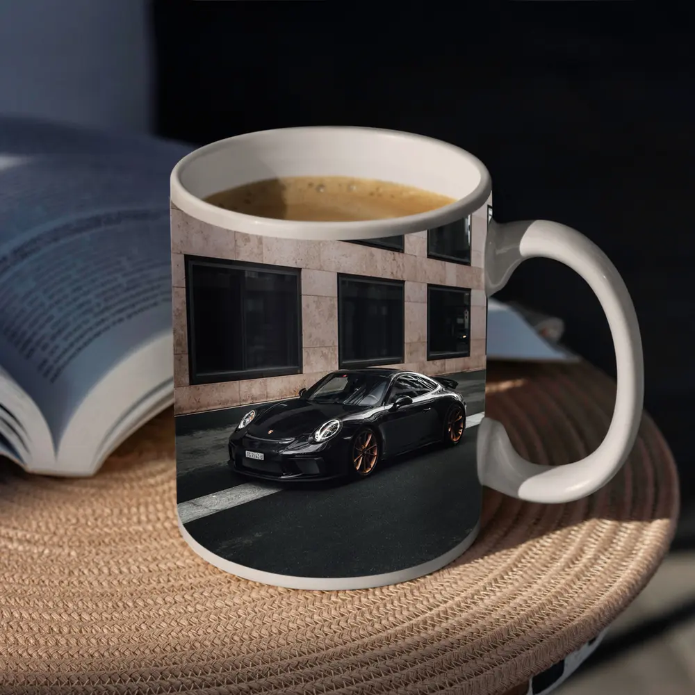 Black Porsche 911 GT3 City Street – Mugs