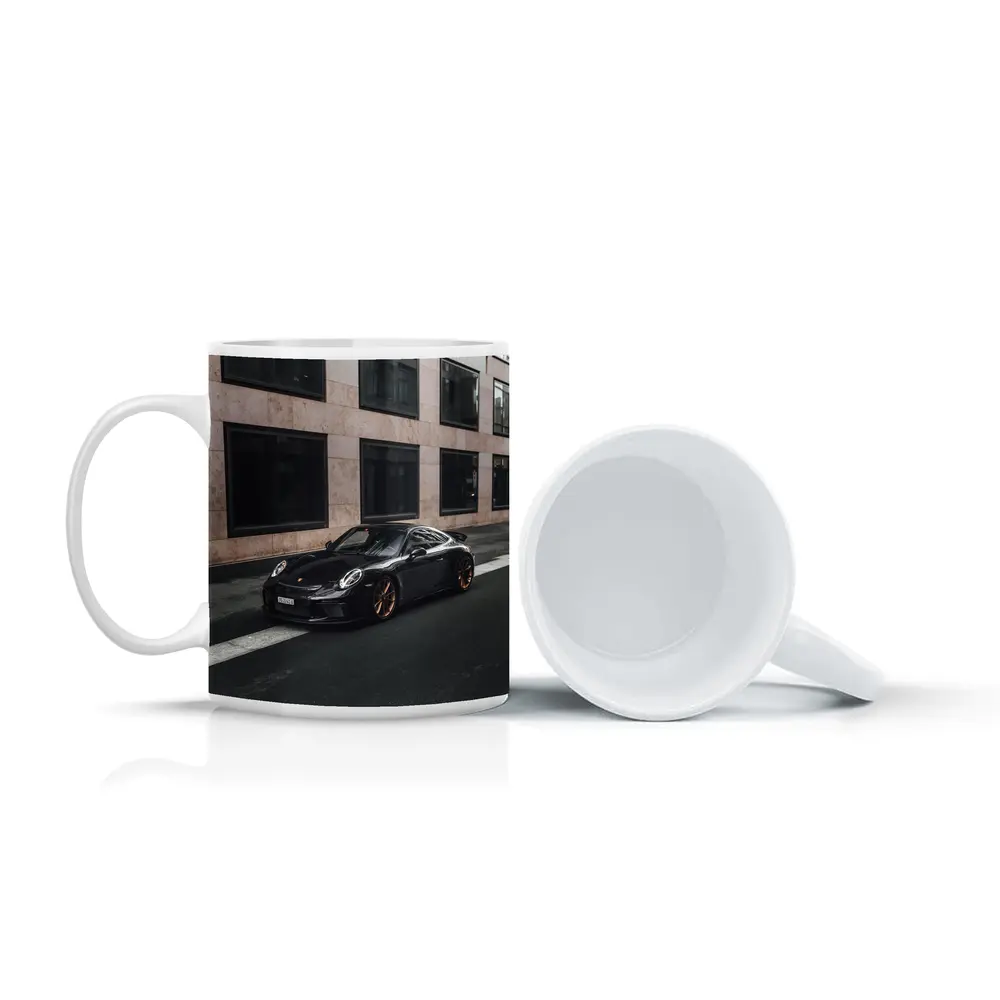 Black Porsche 911 GT3 City Street – Mugs
