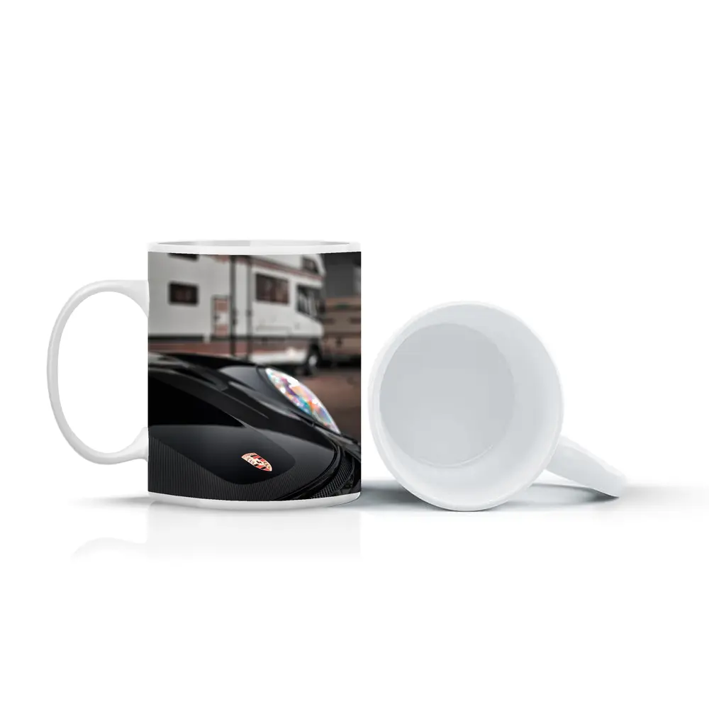Porsche Black Hood Crest Close Up – Mugs