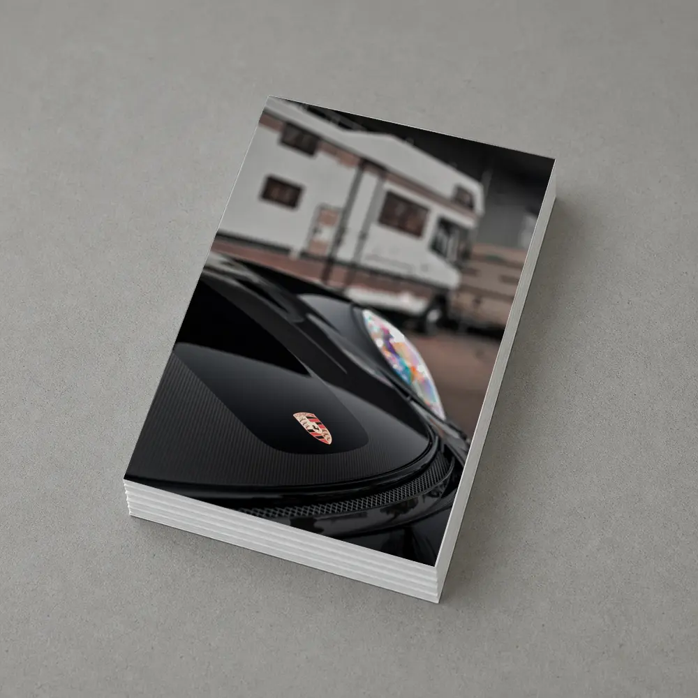 Porsche Black Hood Crest Close Up – Postcards