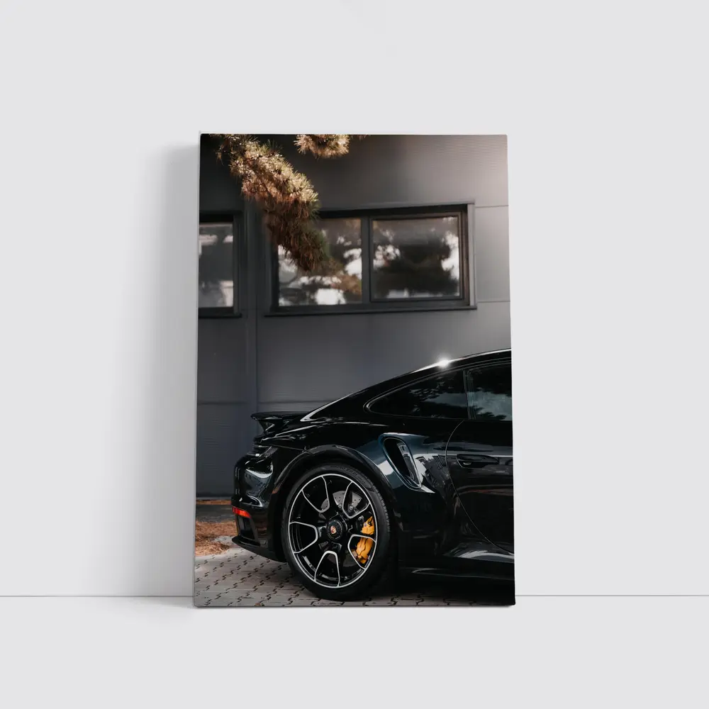 Black Porsche 911 Parked Near Building – Wall Art