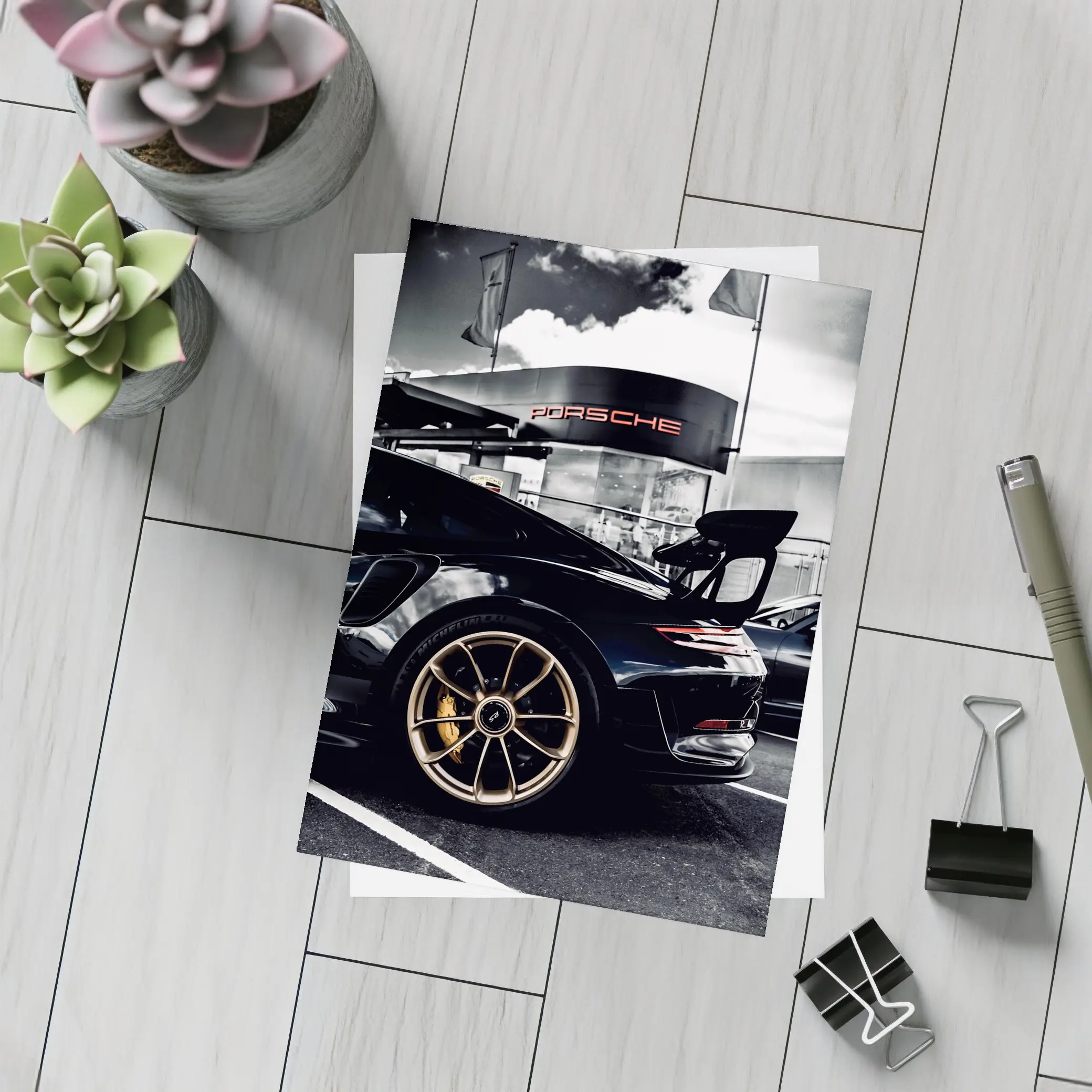 Porsche GT2 RS Black Gold Wheels Dealership – Postcards