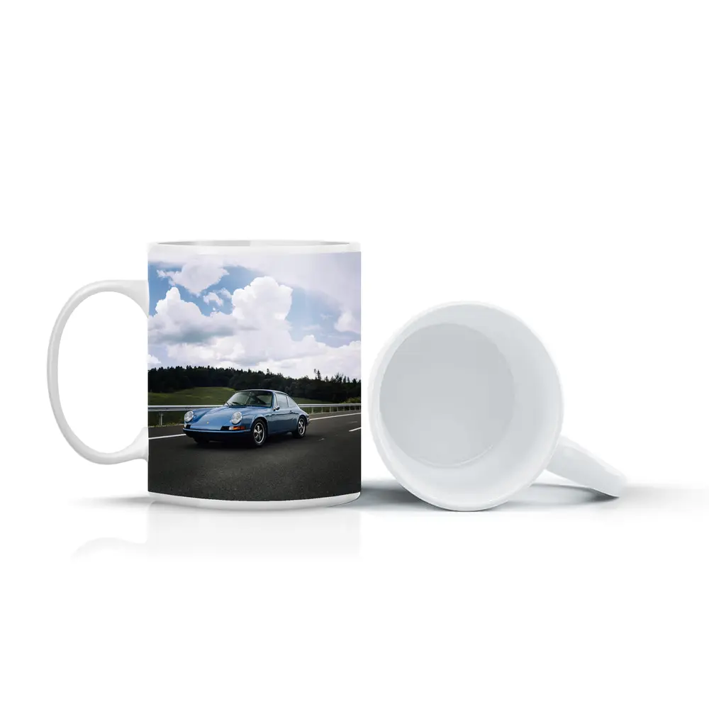 Porsche 911 Classic Blue Highway Drive – Mugs
