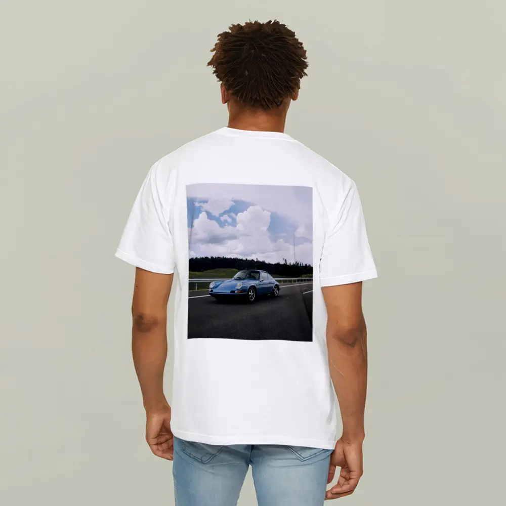 Porsche 911 Classic Blue Highway Drive – T-Shirts