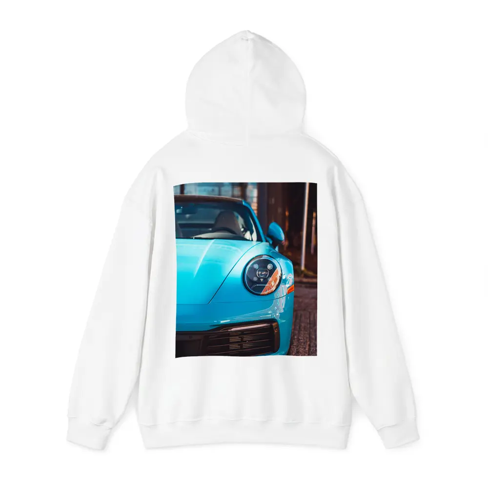 Porsche 911 Miami Blue Front Close Up – Hoodies