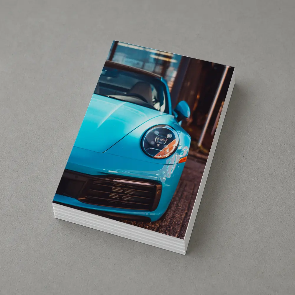 Porsche 911 Miami Blue Front Close Up – Postcards