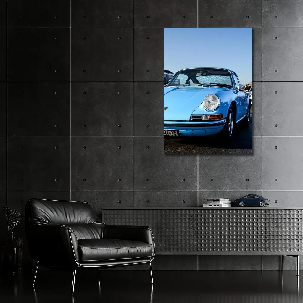 Classic Porsche 911 Blue Sunny Day – Wall Art