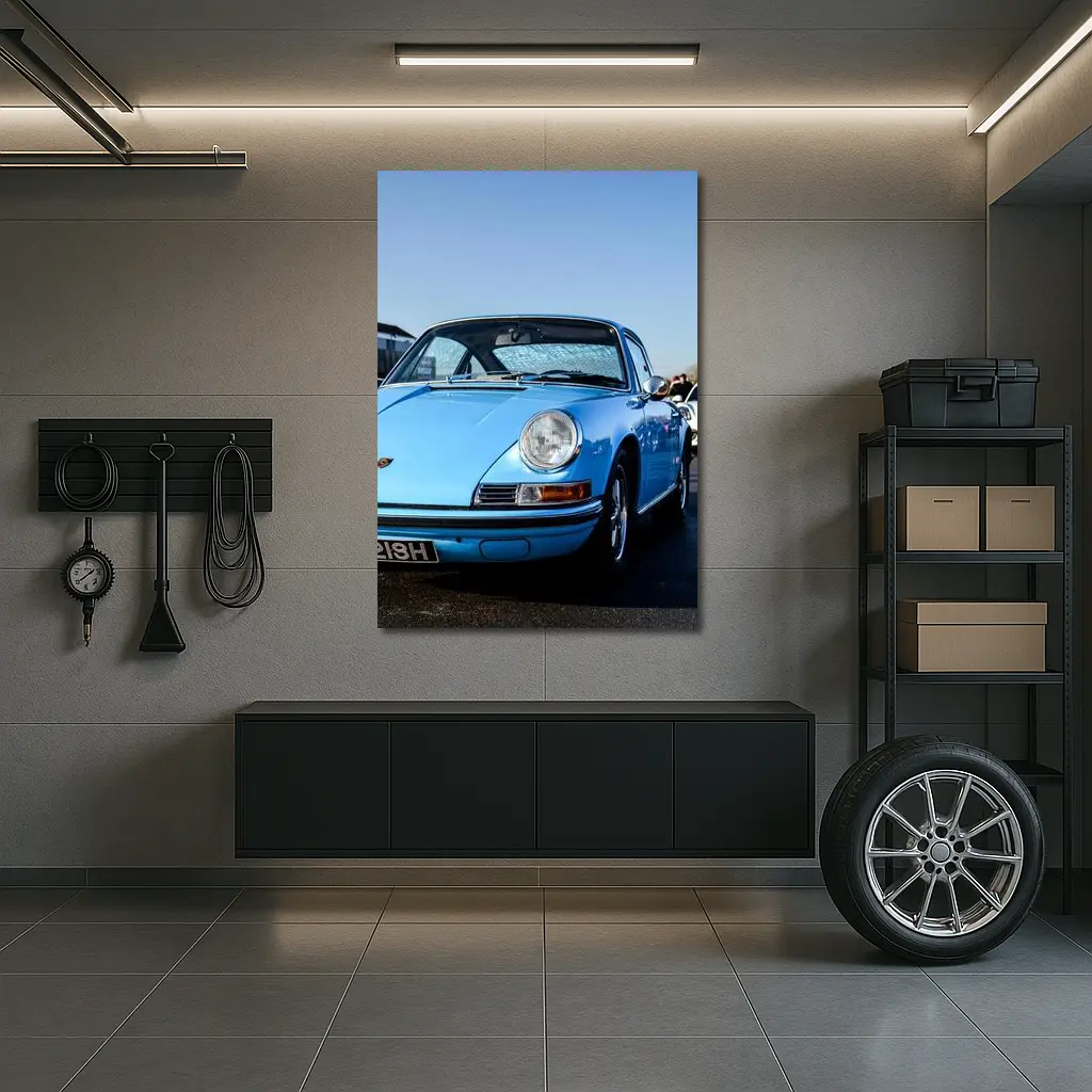 Classic Porsche 911 Blue Sunny Day – Wall Art