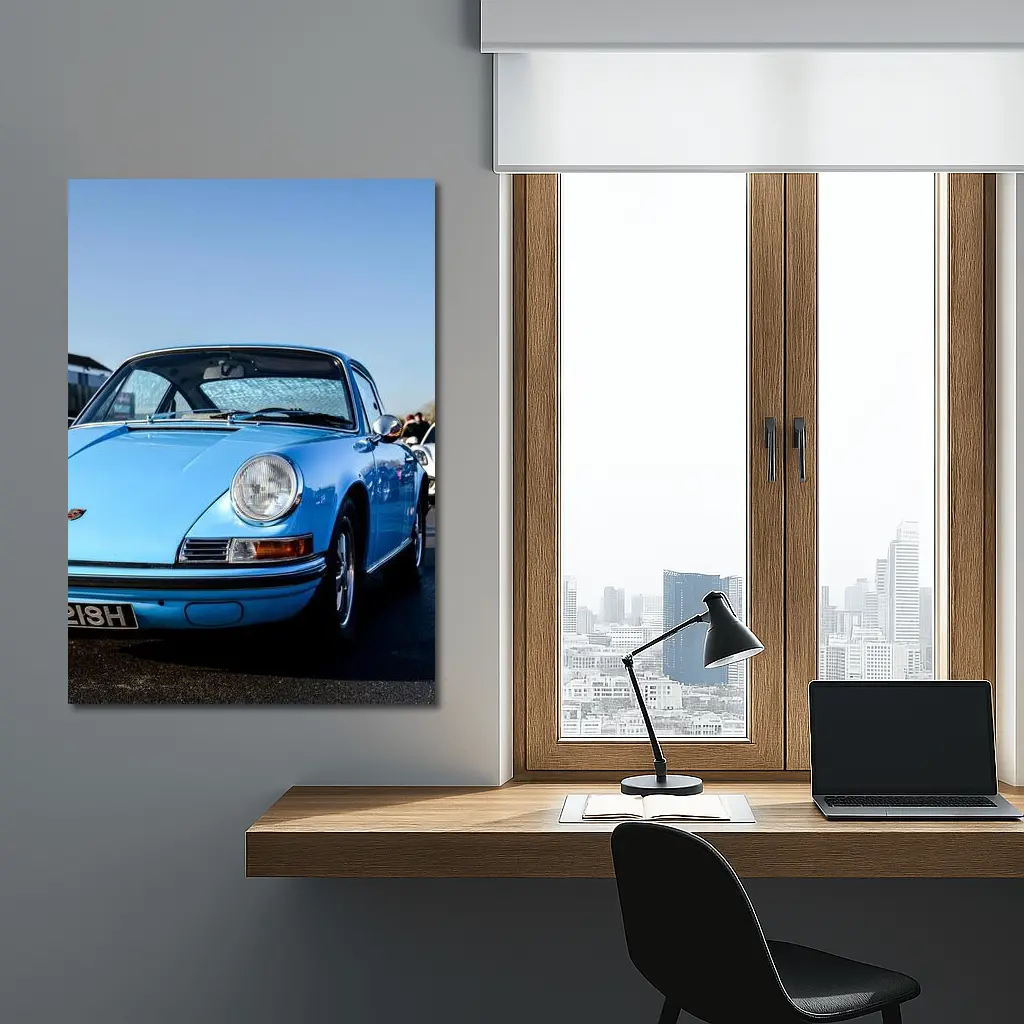 Classic Porsche 911 Blue Sunny Day – Wall Art