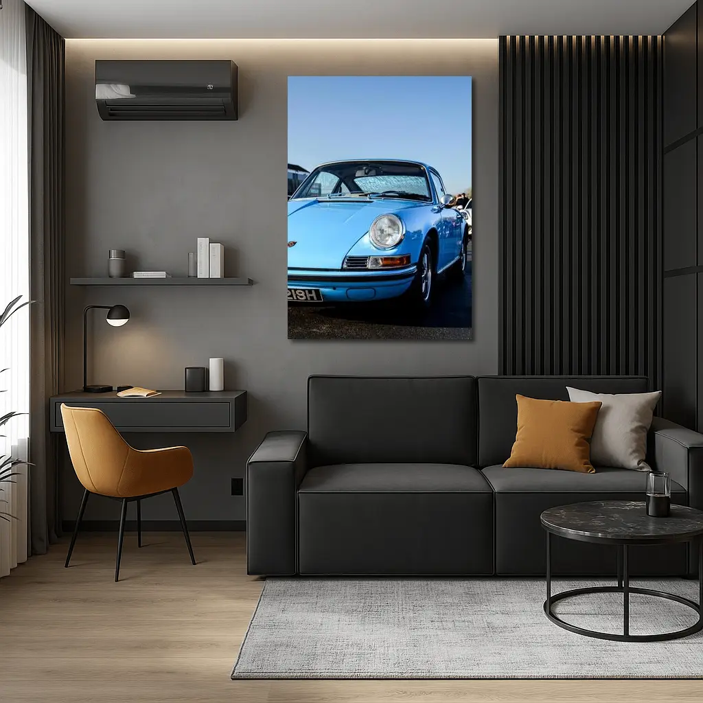 Classic Porsche 911 Blue Sunny Day – Wall Art