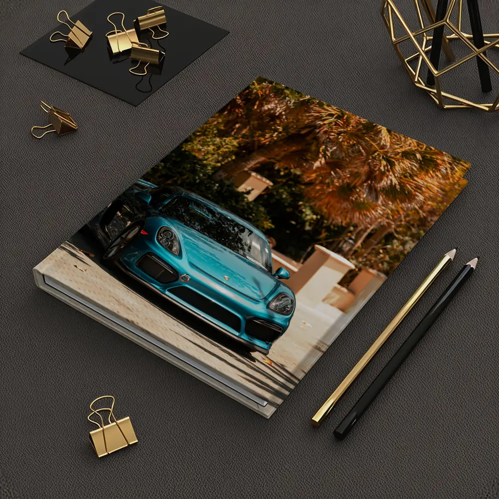 Porsche Cayman GT4 Teal Palm Trees Background – Notebooks