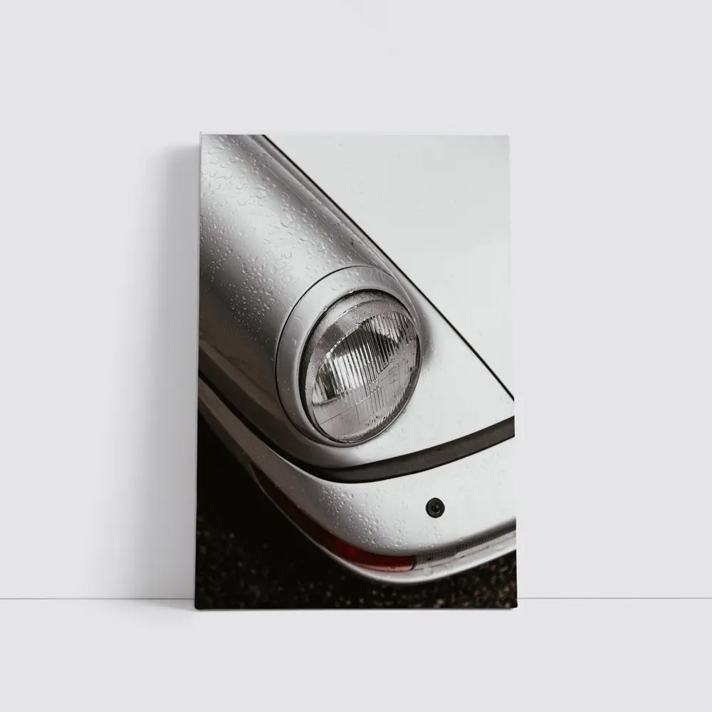 Porsche 911 Headlight Close Up Rainy Day – Wall Art