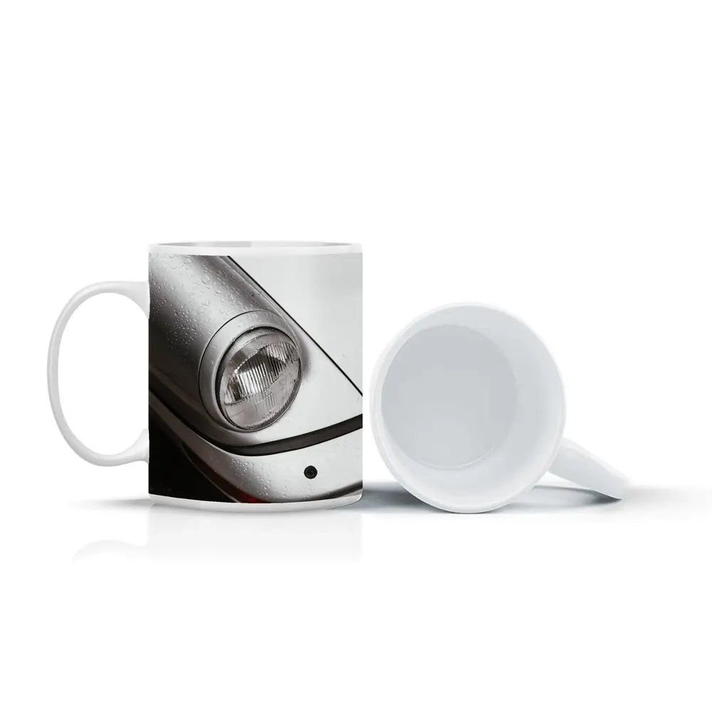 Porsche 911 Headlight Close Up Rainy Day – Mugs