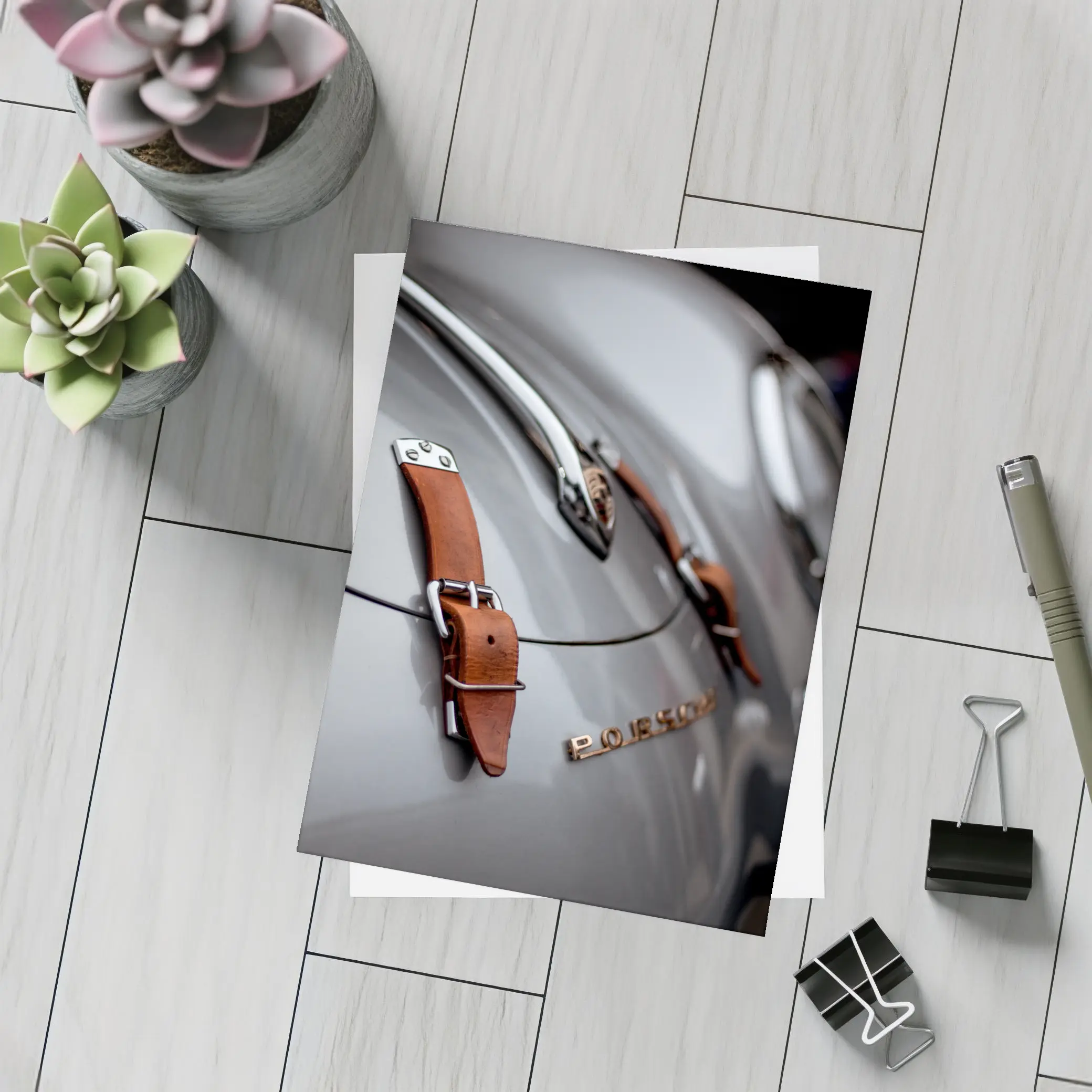 Classic Porsche Hood Strap Detail Gray – Postcards