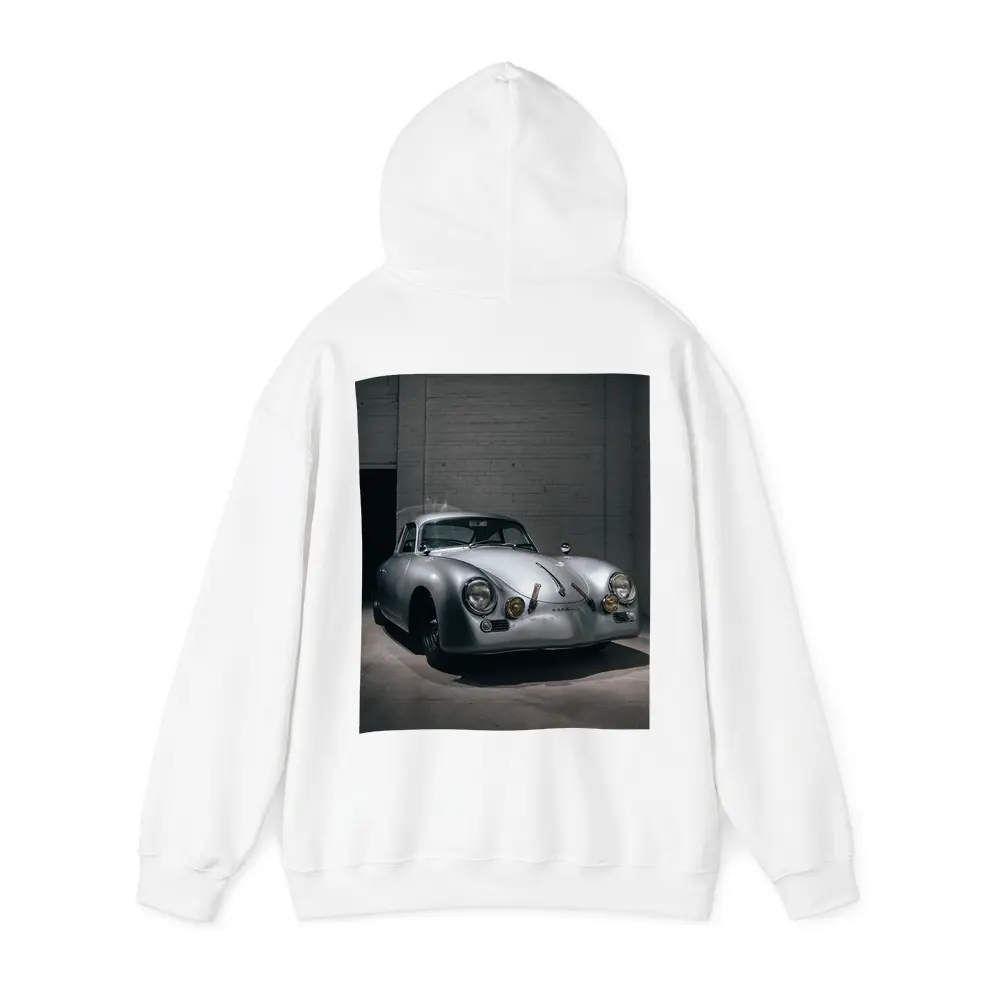 Porsche 356 Silver Classic Car Dark Garage – Hoodies