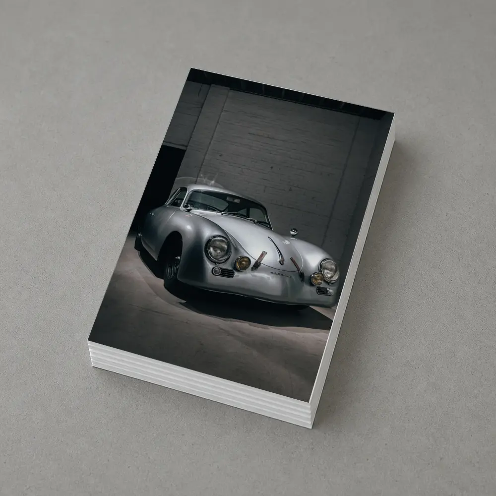 Porsche 356 Silver Classic Car Dark Garage – Postcards