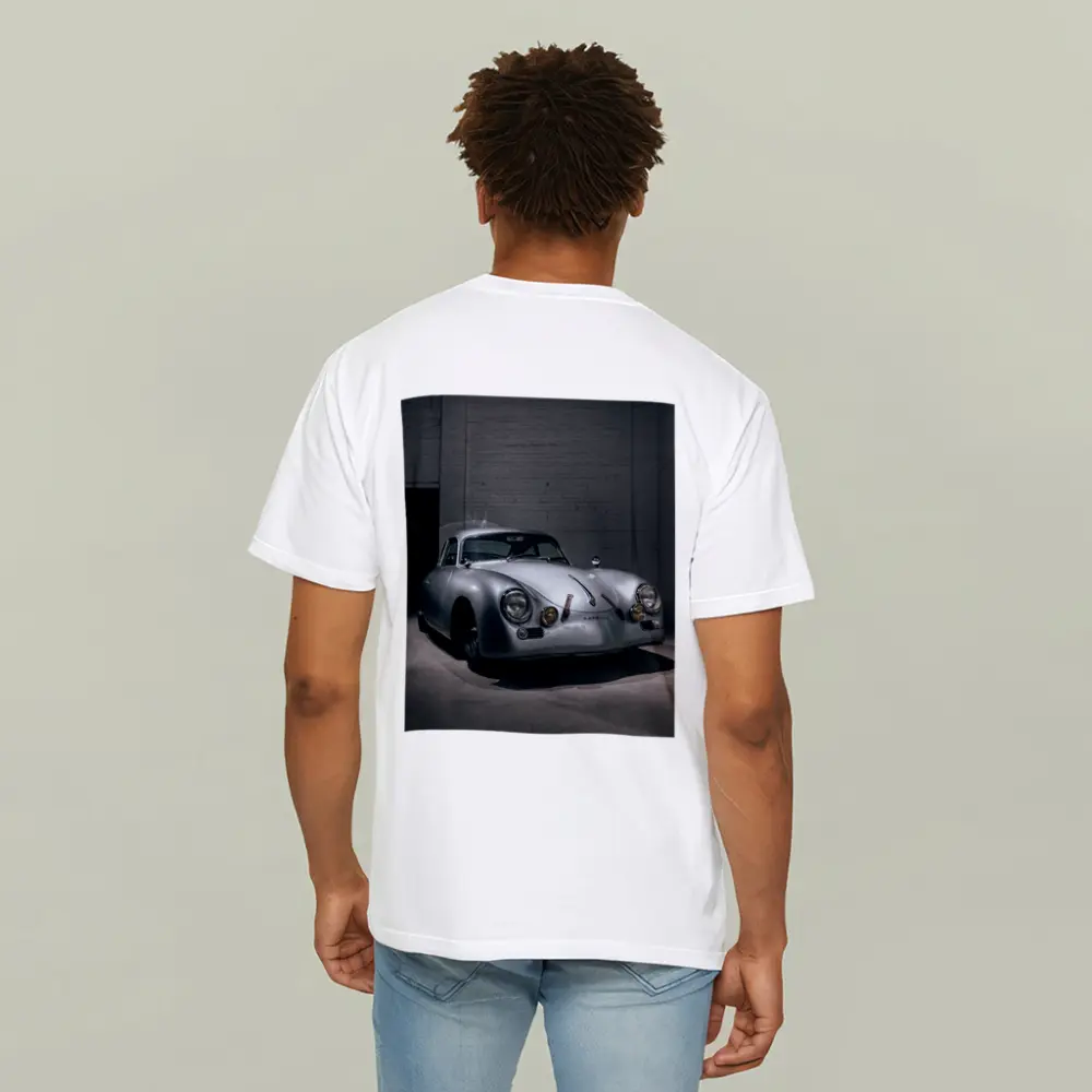 Porsche 356 Silver Classic Car Dark Garage – T-Shirts