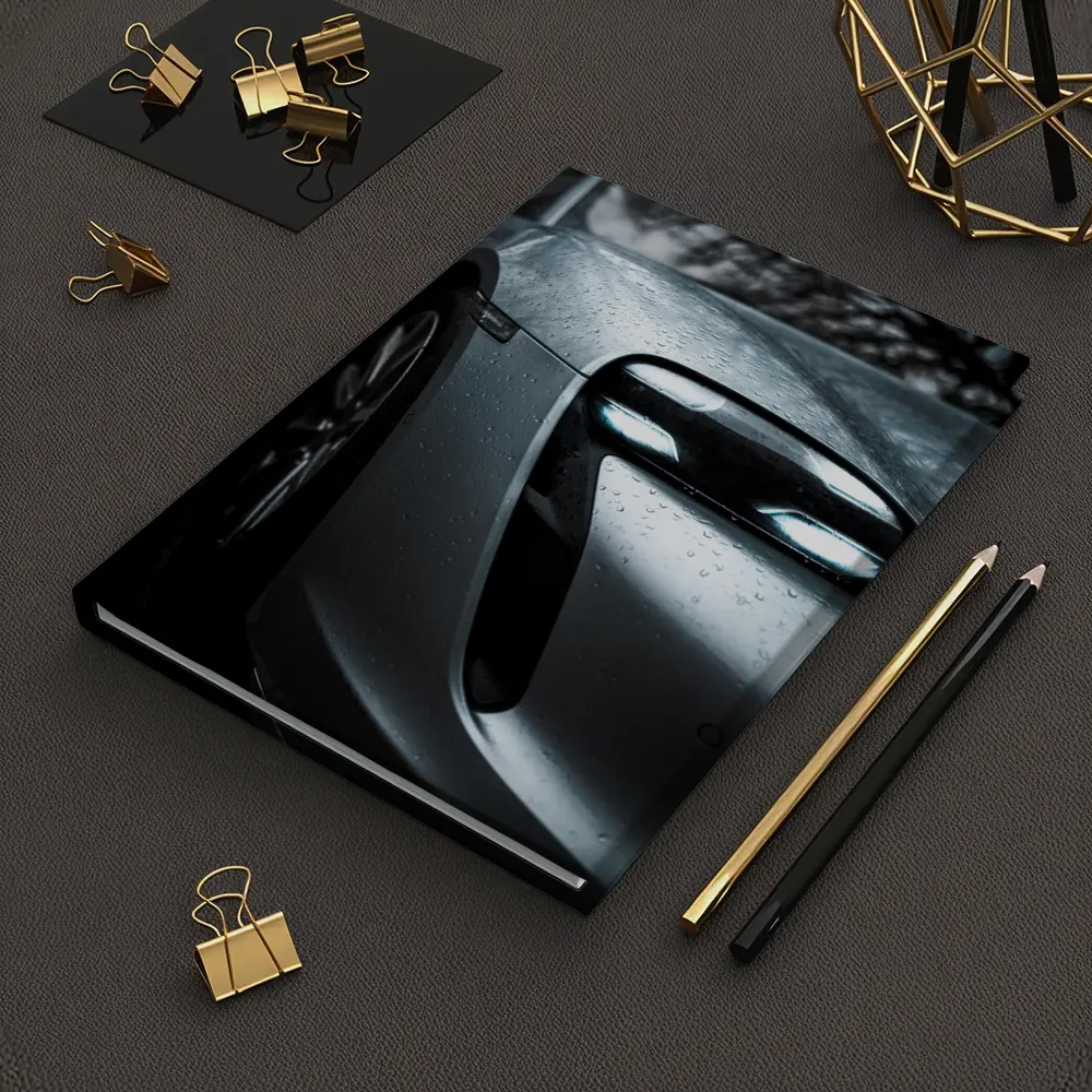 Porsche Taycan Front Close Up Rain Drops – Notebooks