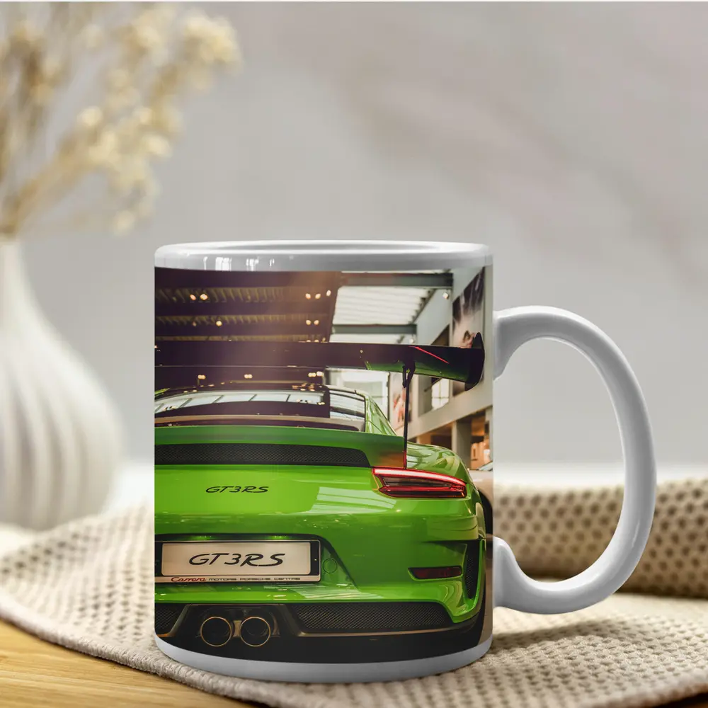 Porsche GT3 RS Green Rear Dealership – Mugs