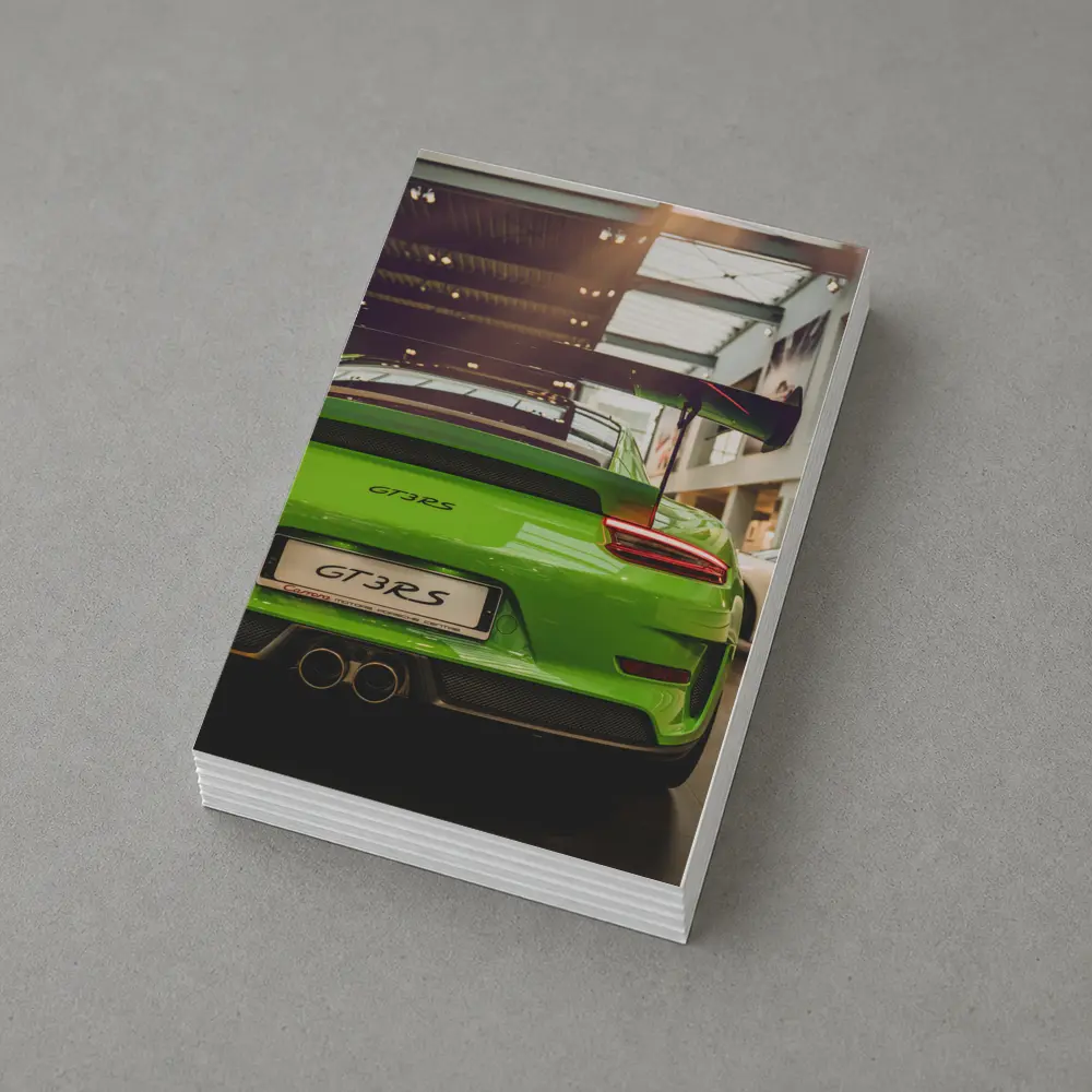 Porsche GT3 RS Green Rear Dealership – Postcards