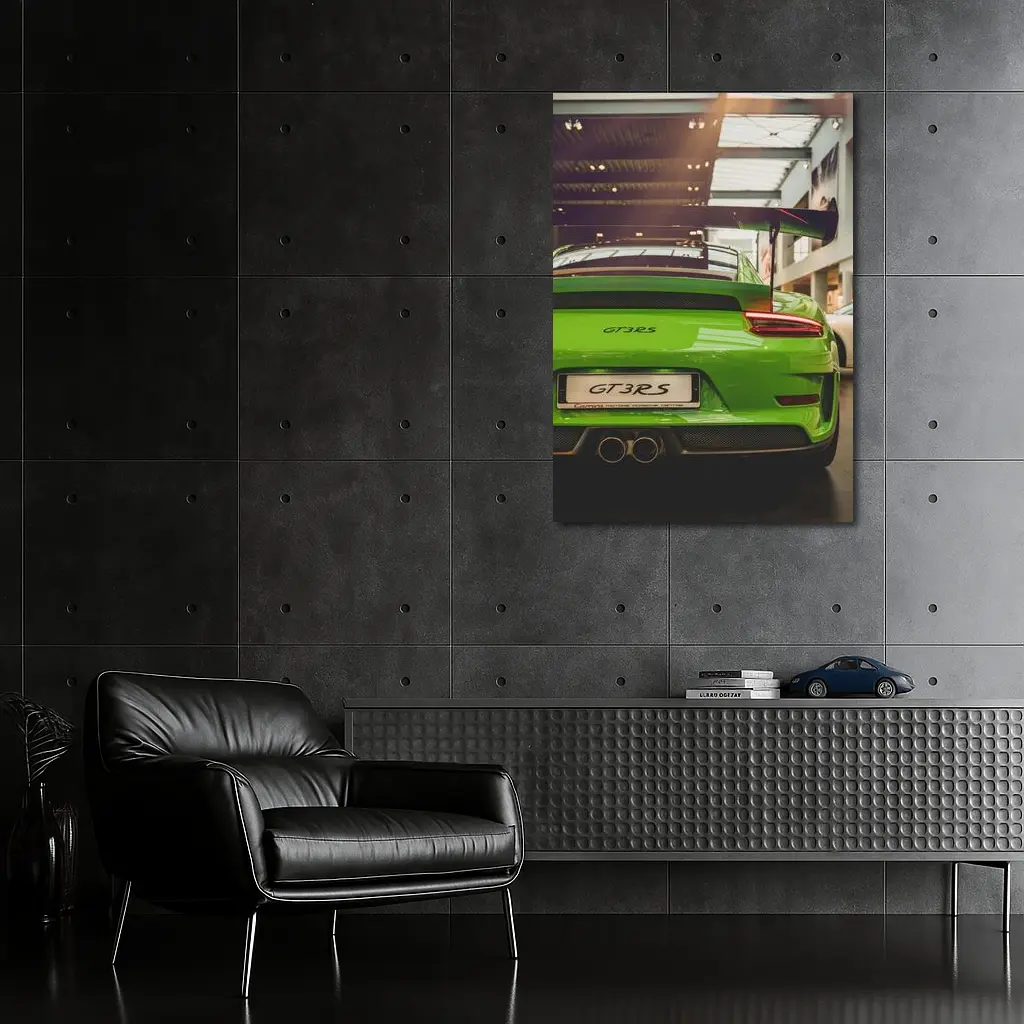 Porsche GT3 RS Green Rear Dealership – Wall Art