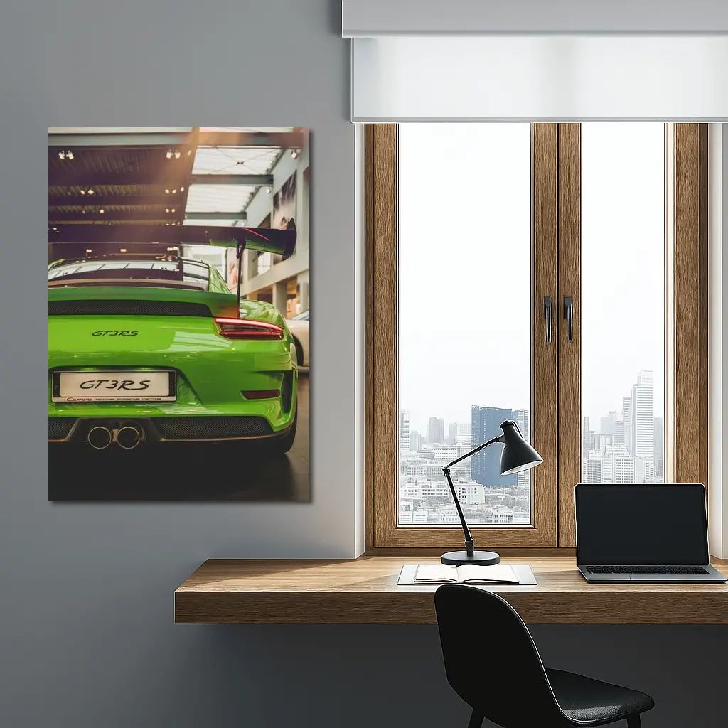 Porsche GT3 RS Green Rear Dealership – Wall Art