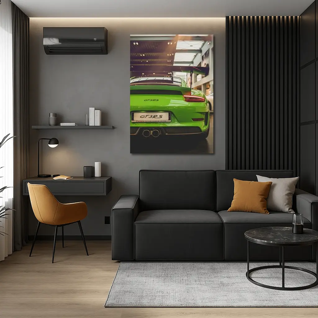 Porsche GT3 RS Green Rear Dealership – Wall Art