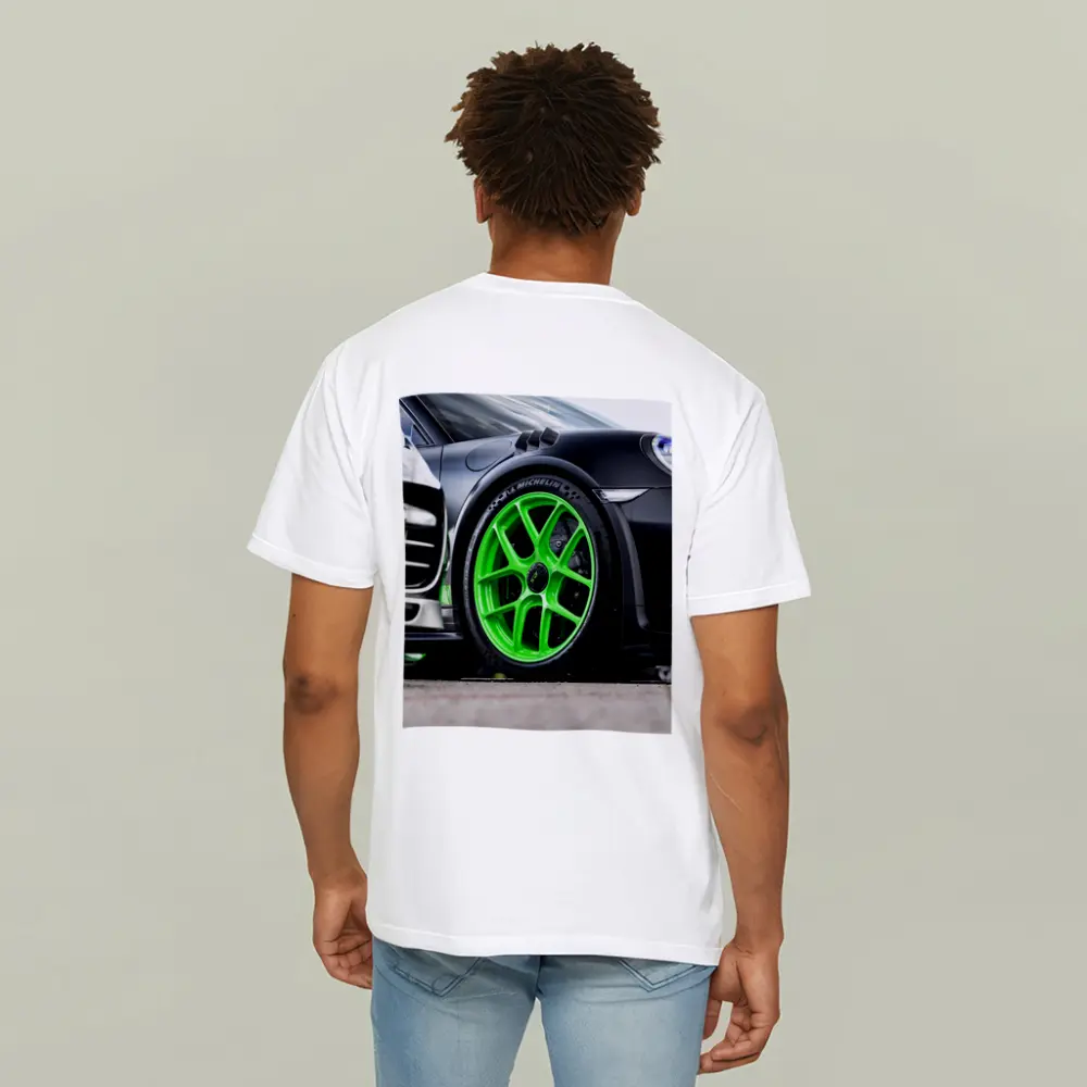 Porsche 911 Neon Green Wheels Track Detail – T-Shirts