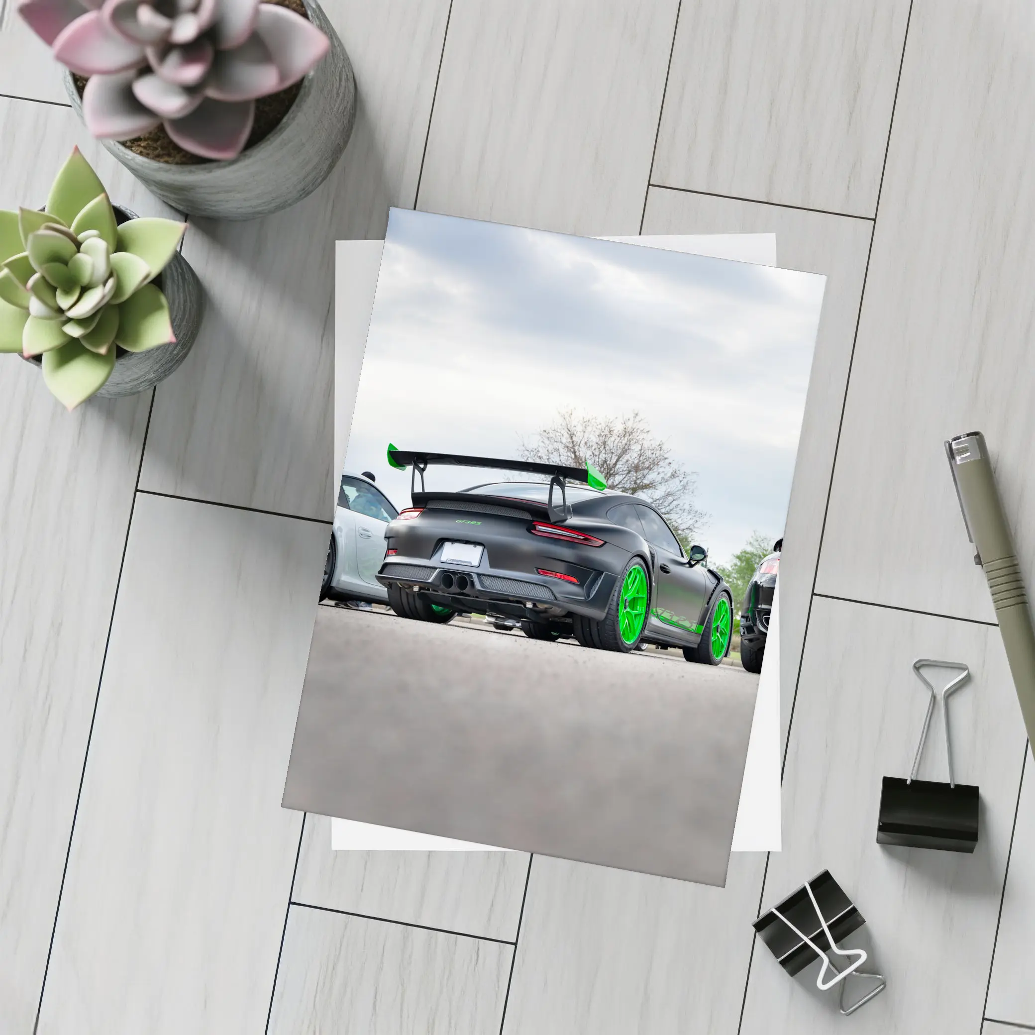 Porsche 911 GT3 RS Matte Black Green – Postcards
