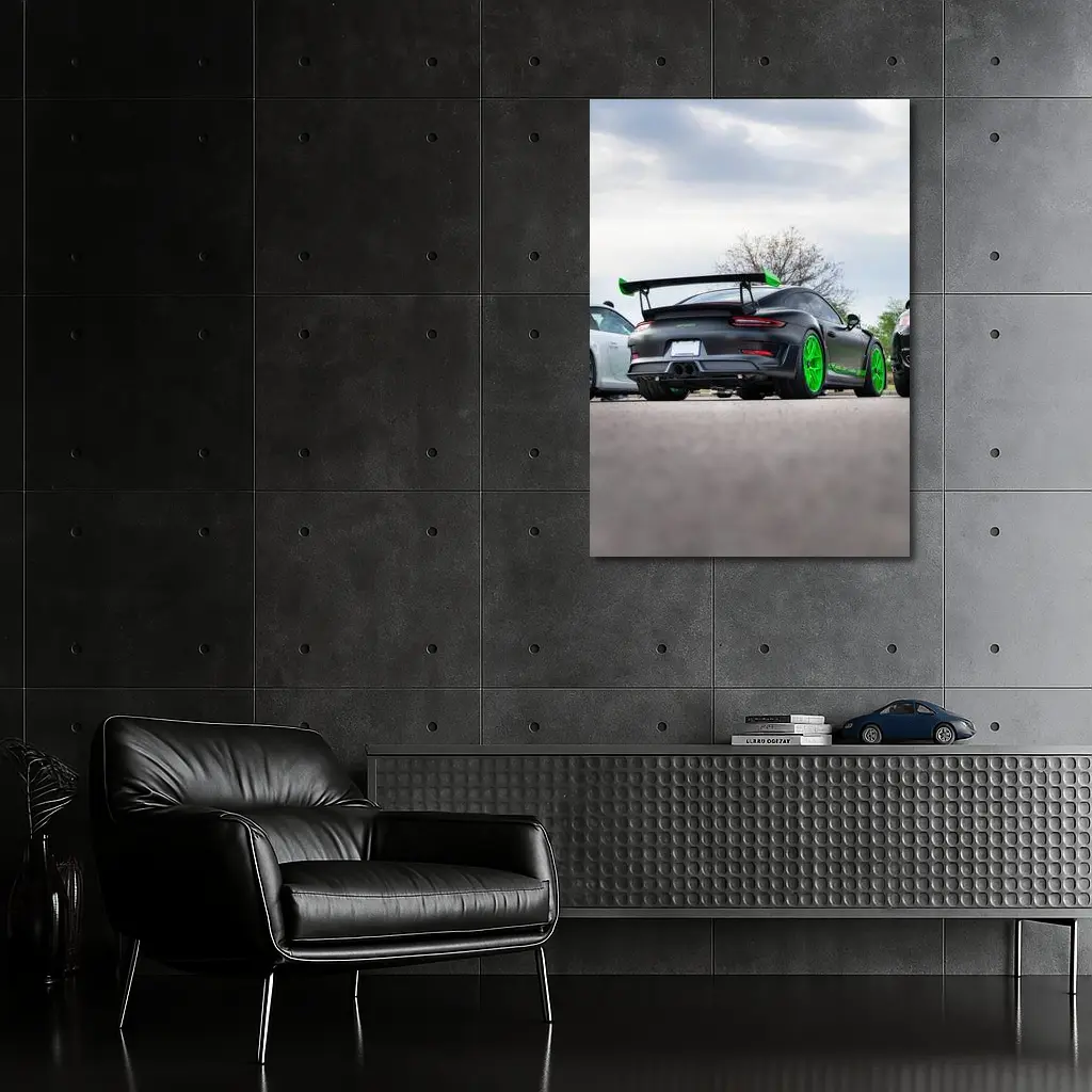 Porsche 911 GT3 RS Matte Black Green – Wall Art