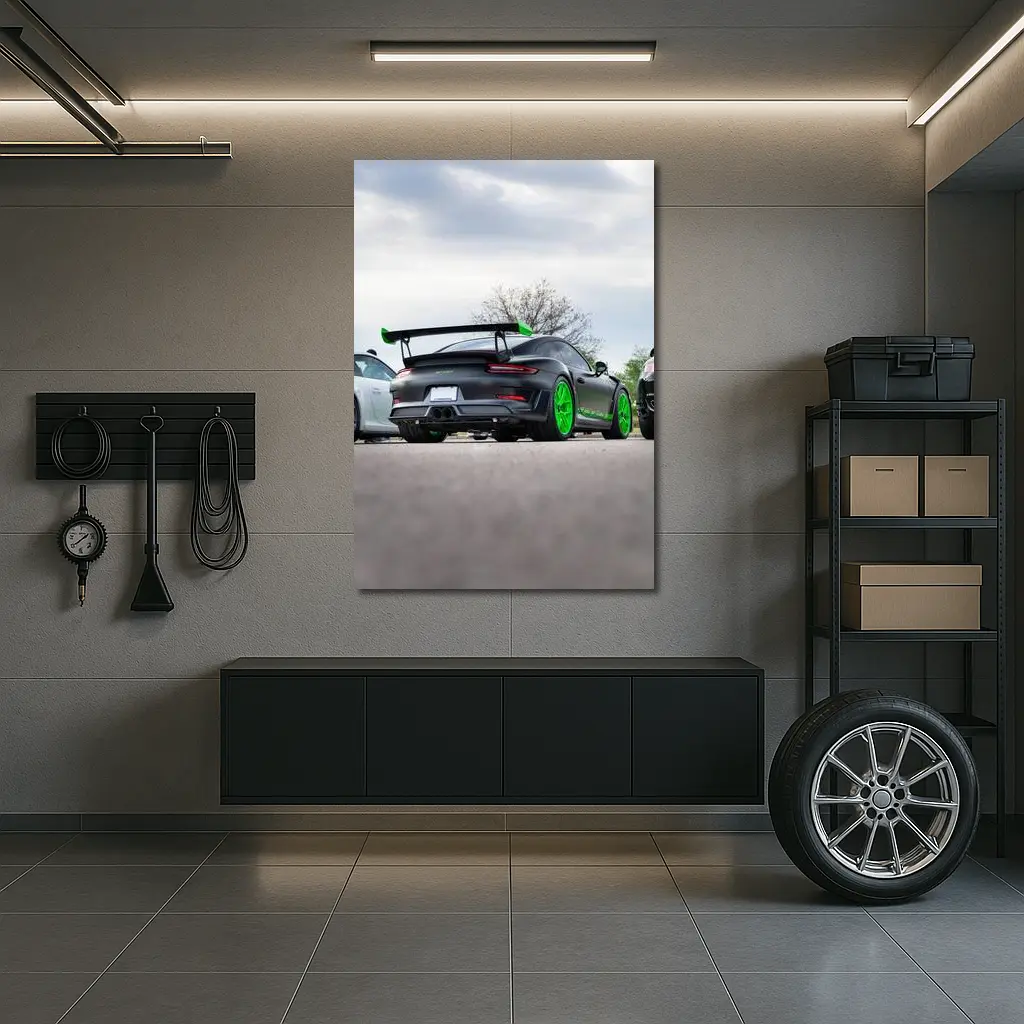 Porsche 911 GT3 RS Matte Black Green – Wall Art